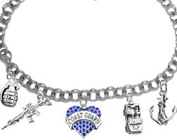 Coast Guard Battle Bracelet, Hypoallergenic-Safe, No Nickel, Lead,Or Cadmium In The Metal. A Great Gift!Will Fit Anyone, Adjustable Bracelet