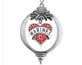 Marine Christmas Tree Ornament. Genuine Austrian Crystal Stones. Fabulous Gift For  Yourself Or Family And Friends! With A Silver Tie To Attach To The Tree.©2021