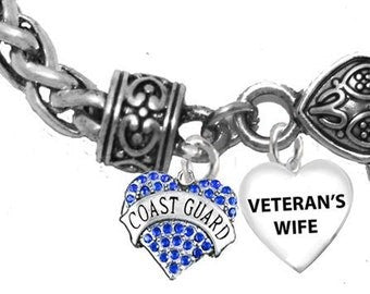 Air Force Veteran's Wife, On A Beautiful Antique Wheat Chain Bracelet, Hypoallergenic-Safe,No Nickel, Lead, Or Cadmium ©2022