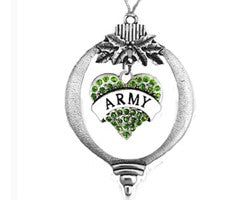 Army Christmas Tree Ornament, Antique Silver Fiinish, Fabulous Gift For Family And Friends! With A Silver Tie To Attach To The Tree. ©2021