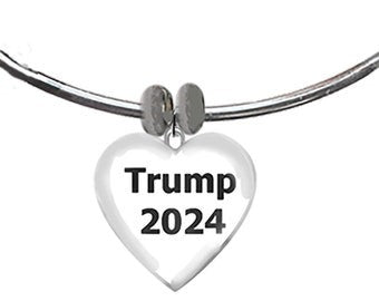 Trump 2024, Adjustable Bracelet, Strong, Stainless Steel Charm. Hypoallergenic-Safe. Nickel,Lead,Poisonous Cadmium Free. ©2022