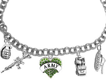 Army Battle Bracelet, Hypoallergenic-Safe,No Nickel, Lead, Or Cadmium In The Metal. A Great Gift! Adjustable Bracelet. Will Fit Anyone