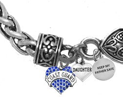 Coast Guard Daughter, Keep My Father Safe, On A Antique Wheat Chain Bracelet, Hypoallergenic-Safe, No Nickel, Lead, Or Cadmium ©2014, ©2022